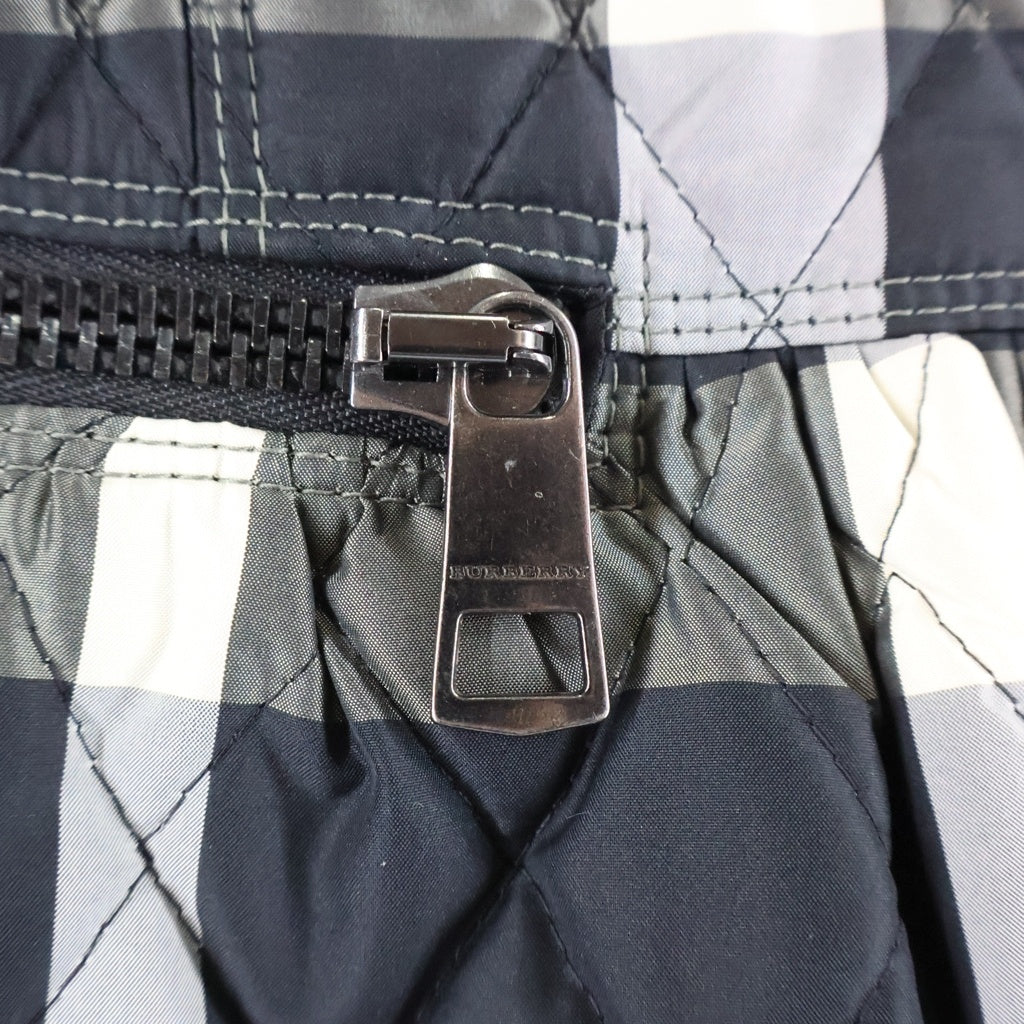 BURBERRY(バーバリー) メガチェック 総柄ブルゾン キルティングジャケット ポリエステル グレー/ホワイト 3666120 レディース