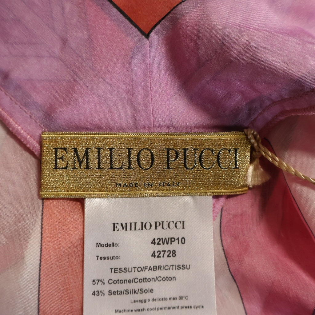EMILIO PUCCI(エミリオプッチ) ノースリーブ 変形トップス チュニック 総柄 マルチカラー ピンク 42WP10 レディース