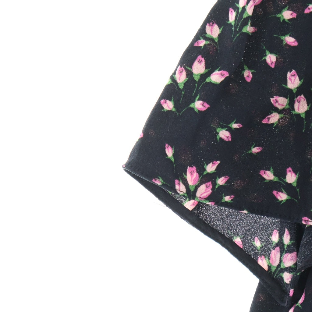 PRADA(プラダ) 花柄シフォンレースワンピース ドレス レース切り替え ブラック P31X3 R181 1Q1A レディース