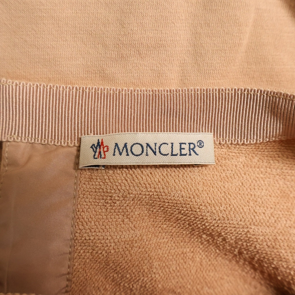 MONCLER(モンクレール) ABITO MANICHE CORTE フレンチスリーブ 素材切り替えワンピース ドレス ロゴ ピンク B10938556600 83154 レディース