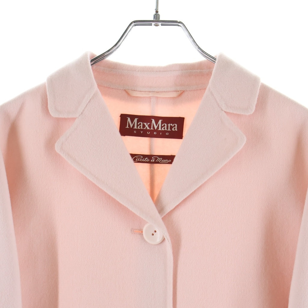 Max Mara(マックスマーラ) STUDIO ヴァージンウール カシミヤ混 ハーフコート ピンク 608605896 レディース