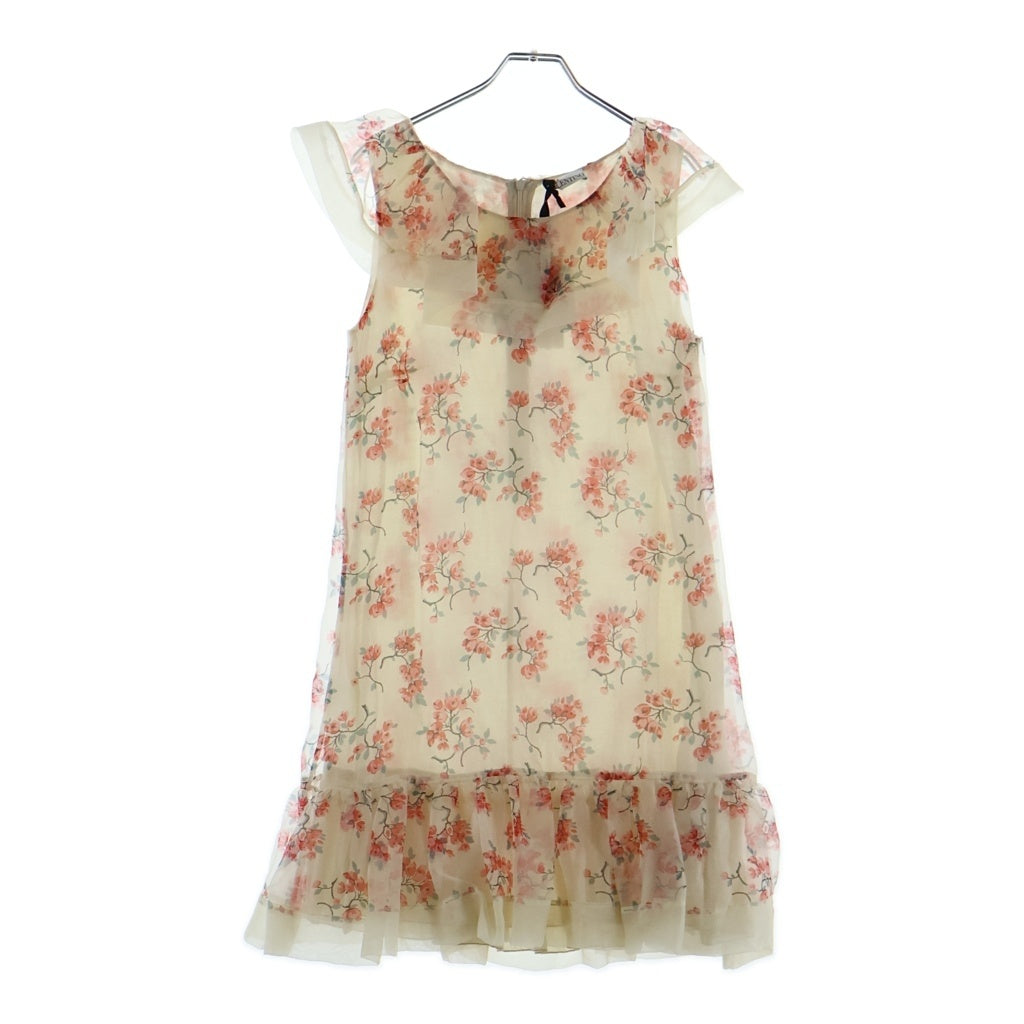 RED VALENTINO(レッド ヴァレンティノ) ABITI DONNA Sleeveless Dress ノースリーブ 花柄プリントワンピース ドレス ベージュ/ピンク CRAVS8JJ-VT0024RA レディース