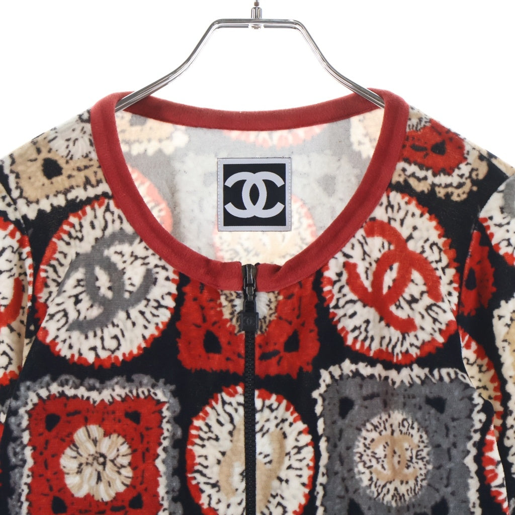 CHANEL(シャネル) 09SS VINTAGE IDENTIFICATION ジップアップカーディガン ベロア ココマーク マルチカラー P35854V25846 レディース