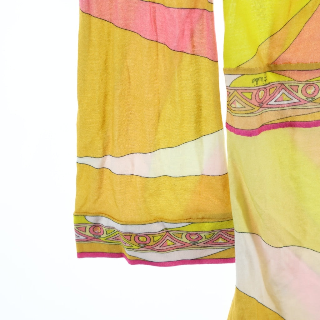 EMILIO PUCCI(エミリオプッチ) チュニック ワンピース 長袖 レーヨン ピンク/イエロー レディース