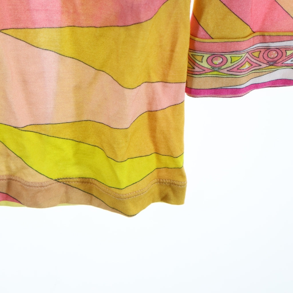 EMILIO PUCCI(エミリオプッチ) チュニック ワンピース 長袖 レーヨン ピンク/イエロー レディース