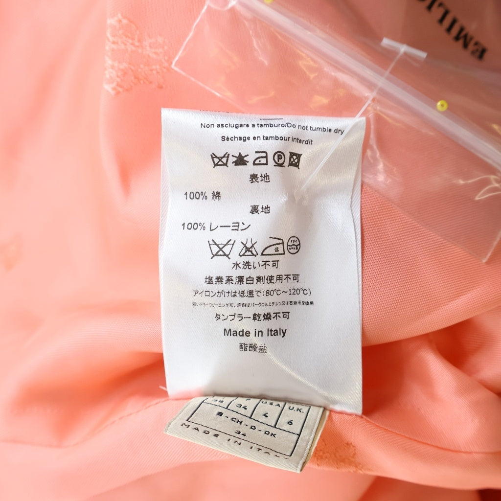 EMILIO PUCCI(エミリオプッチ) 襟花装飾 ノーカラージャケット フック ピンク 51RB60 レディース