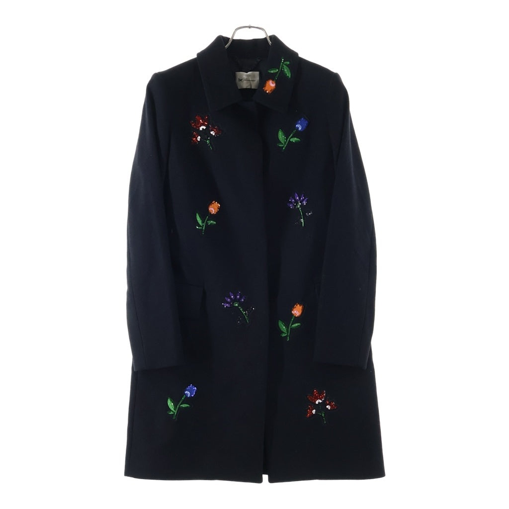NO BRAND(ノーブランド) Be Blumarine ビーブルマリン コート ロング スパンコール ブラック レディース