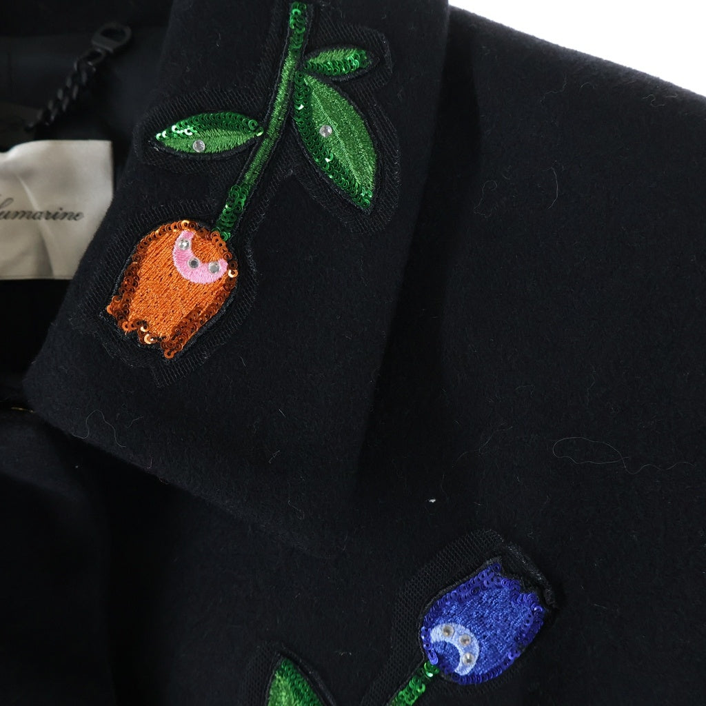 NO BRAND(ノーブランド) Be Blumarine ビーブルマリン コート ロング スパンコール ブラック レディース