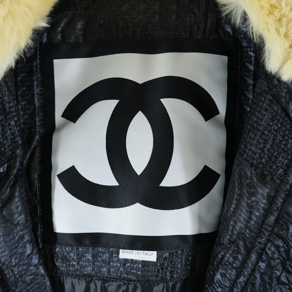 CHANEL(シャネル) スポーツライン ファー ジップアップ ジャケット ネイビー ポリエステル 08A レディース