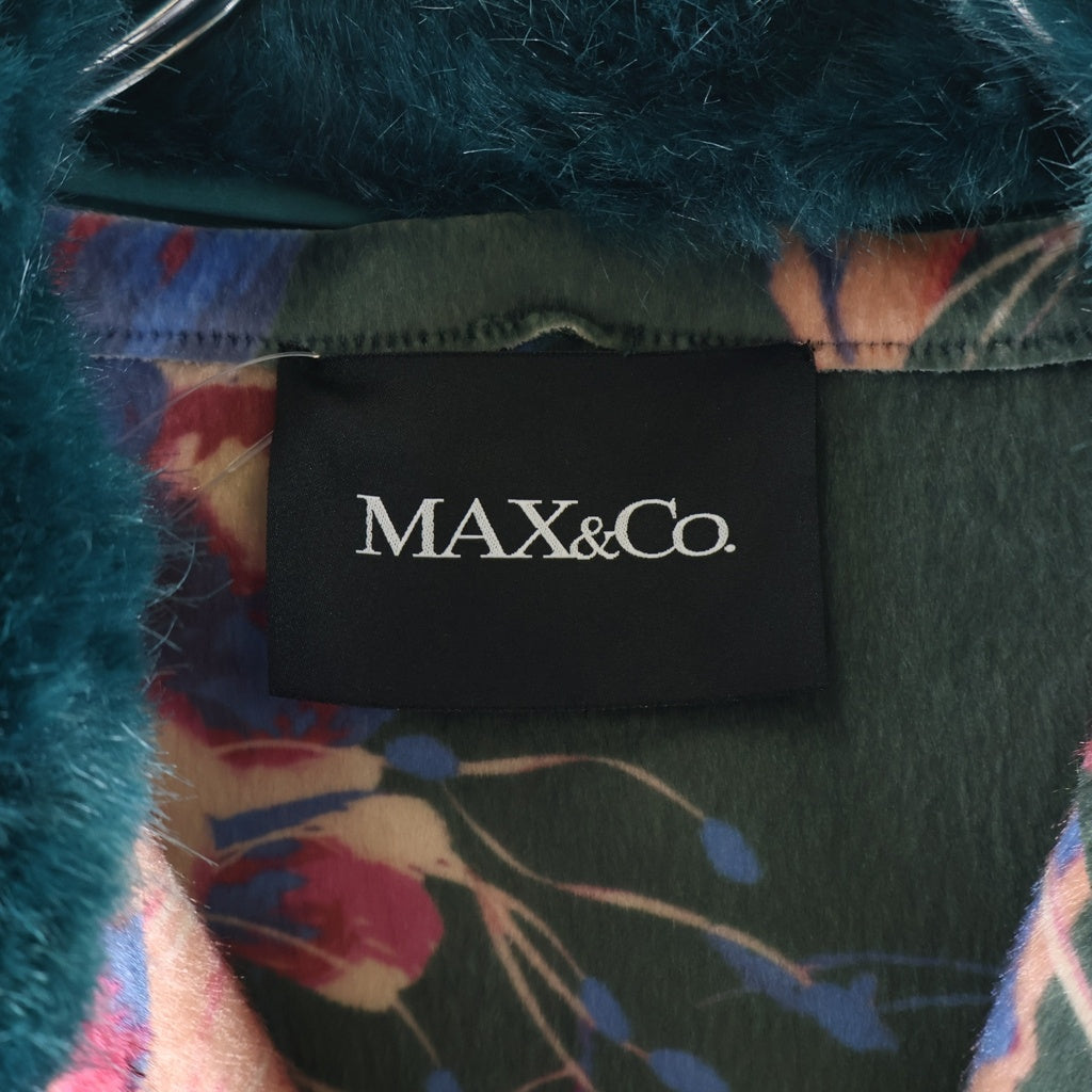 MAX&CO(マックス アンド コー) コート アウター ファー付き ベロア グリーン レディース