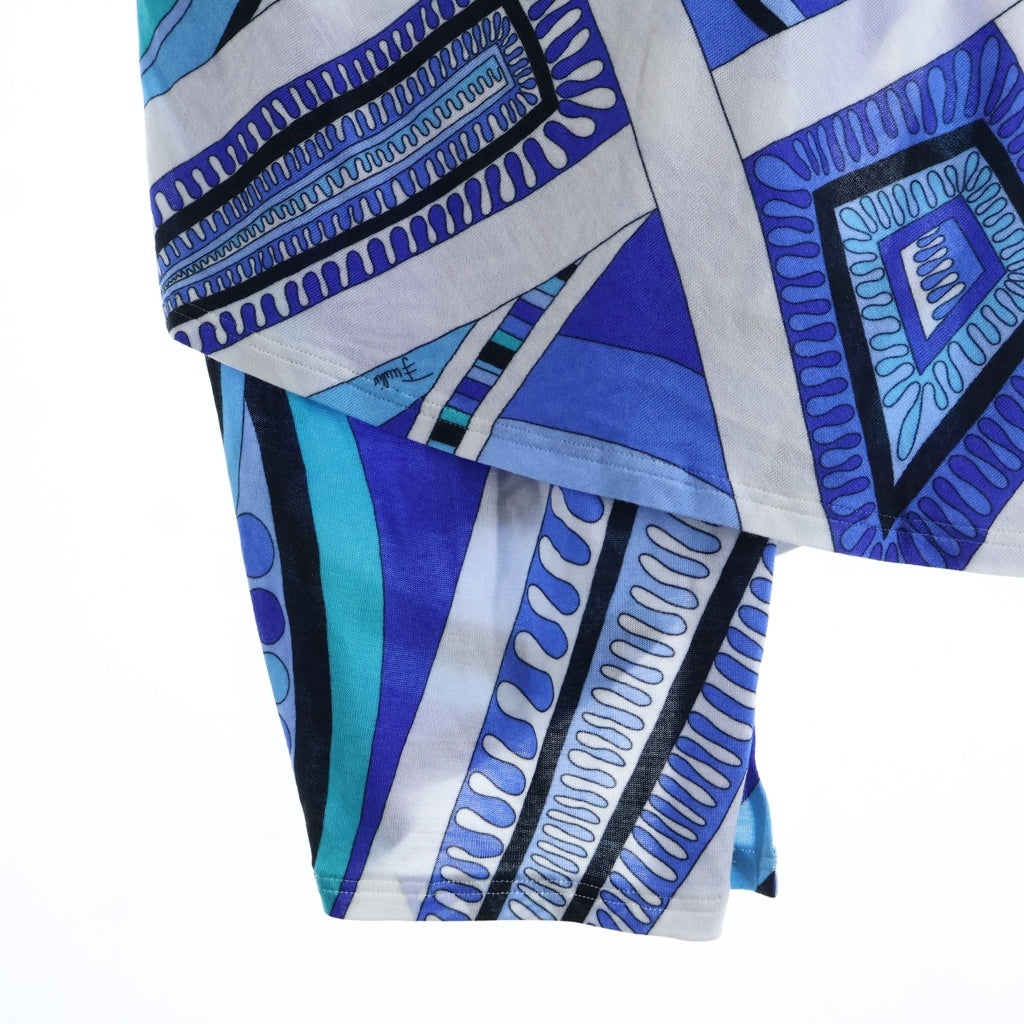 EMILIO PUCCI(エミリオプッチ) 総柄ノースリーブワンピース ブルー レディース 42WG60