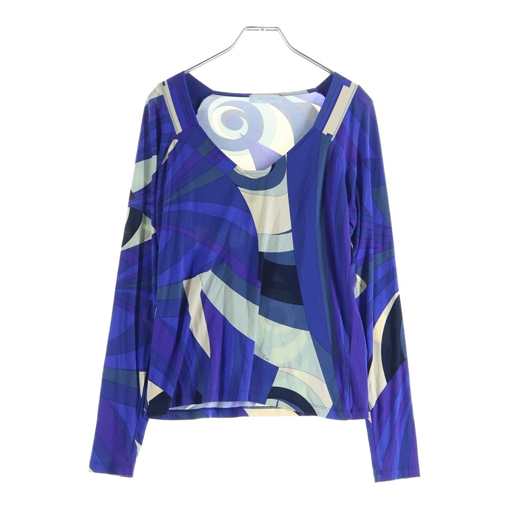 EMILIO PUCCI(エミリオプッチ) 総柄長袖Tシャツ ブルー レディース 96RO05