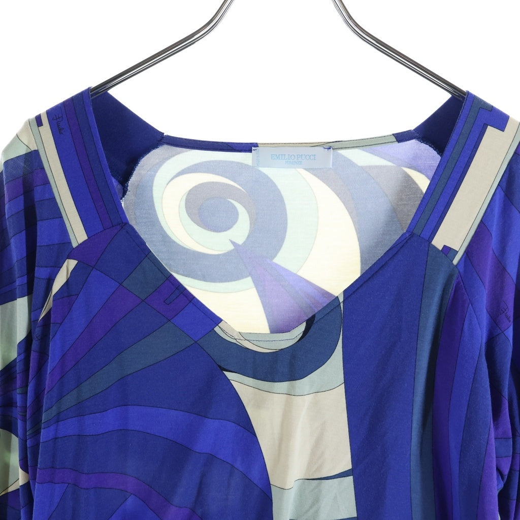 EMILIO PUCCI(エミリオプッチ) 総柄長袖Tシャツ ブルー レディース 96RO05