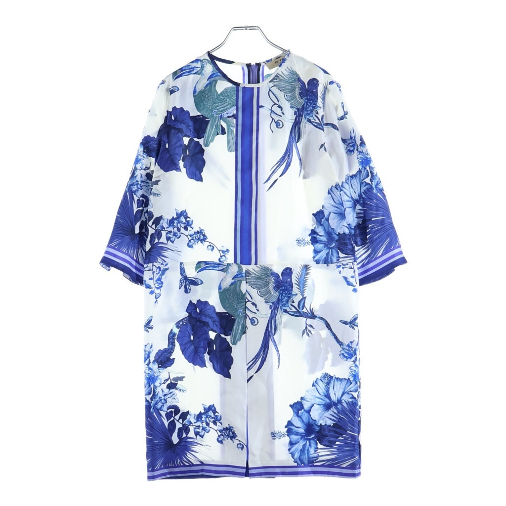 ETRO(エトロ) ボタニカル柄 ワンピース ブルー/ホワイト レディース