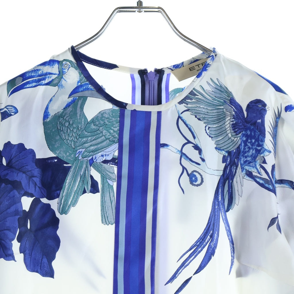 ETRO(エトロ) ボタニカル柄 ワンピース ブルー/ホワイト レディース