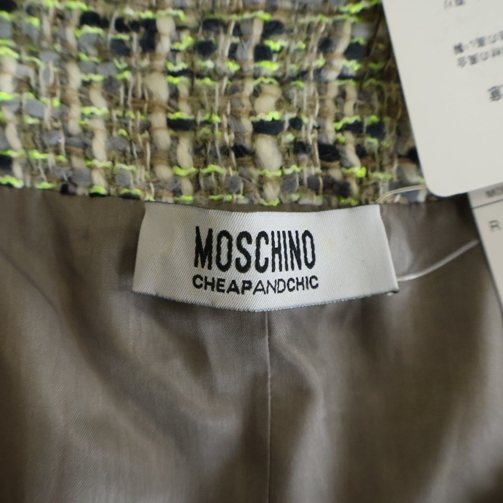 MOSCHINO(モスキーノ) ノースリーブ ワンピース ツイード グレー レディース