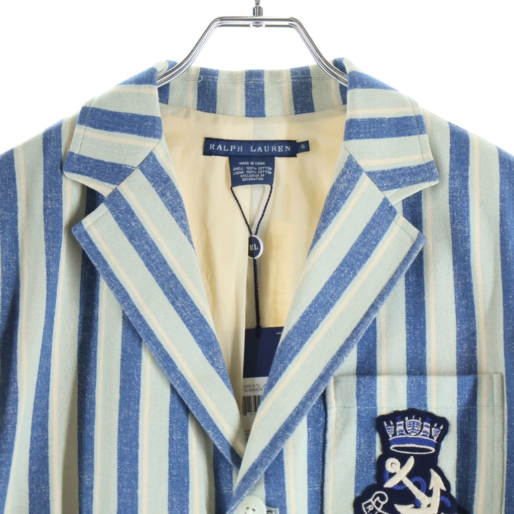 RALPH LAUREN(ラルフローレン) ジャケット アウター 長袖 ストライプ ブルー/ホワイト レディース