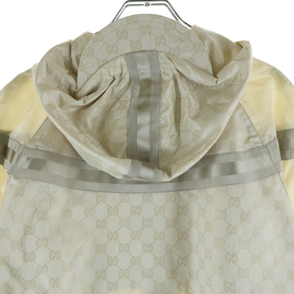 GUCCI(グッチ) フーデットブルゾン GGスプリーム ナイロンジップアップパーカー アイボリー レディース