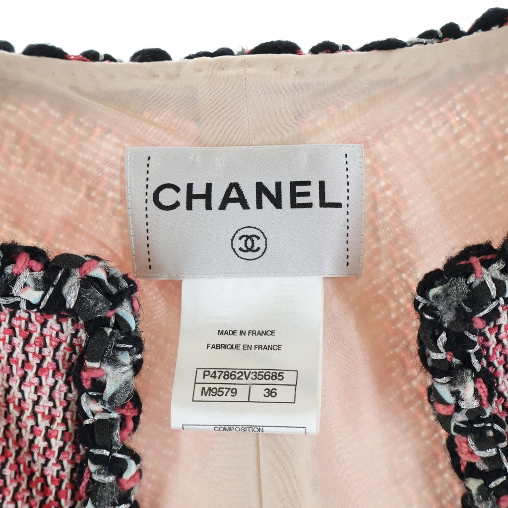 CHANEL(シャネル) ボレロ ジャケット ショート丈 ツイード ピンク P47862 レディース