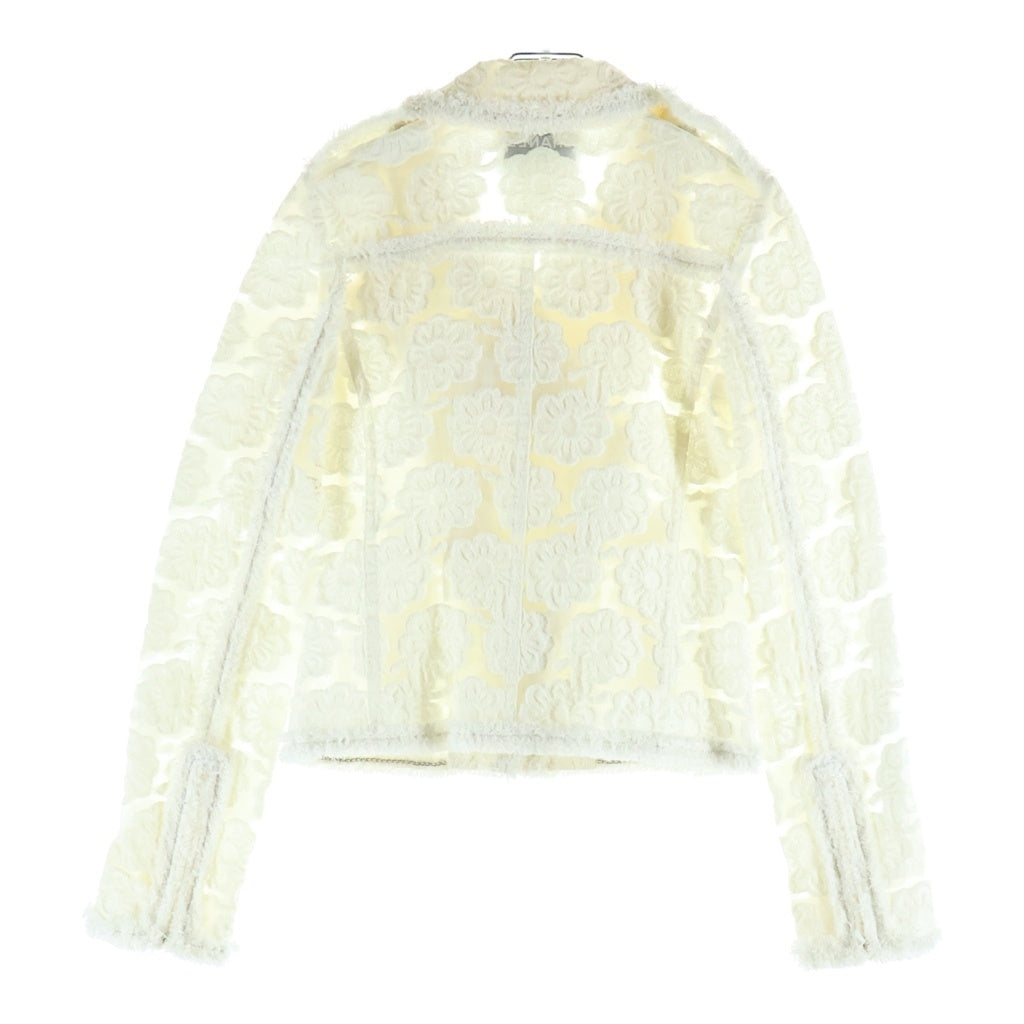 CHANEL(シャネル) シースルーパイル地ライダースジャケット ホワイト P34725V23580 レディース
