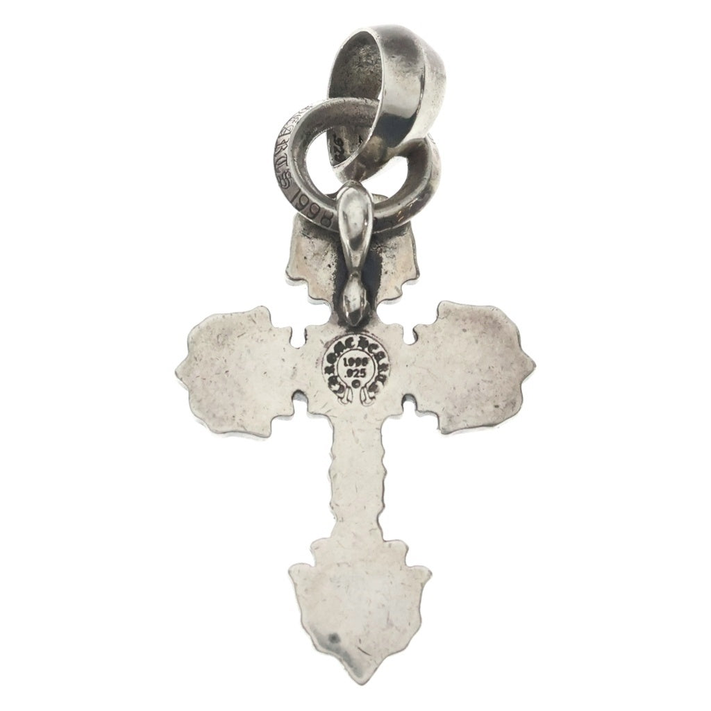 CHROME HEARTS(クロムハーツ) FILIG CROSS-XSM W BALE フィリグリークロスXS PAVEダイヤ Wベイル ネックレストップ シルバー