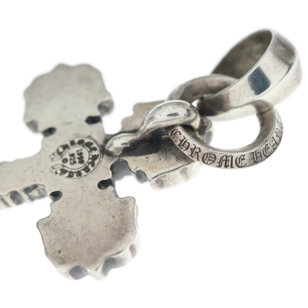 CHROME HEARTS(クロムハーツ) FILIG CROSS-XSM W BALE フィリグリークロスXS PAVEダイヤ Wベイル ネックレストップ シルバー