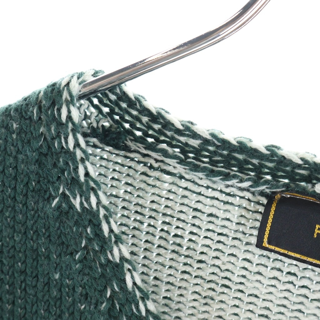 FENDI(フェンディ) フロントロゴ ジップアップ ニットカーディガン カーキ