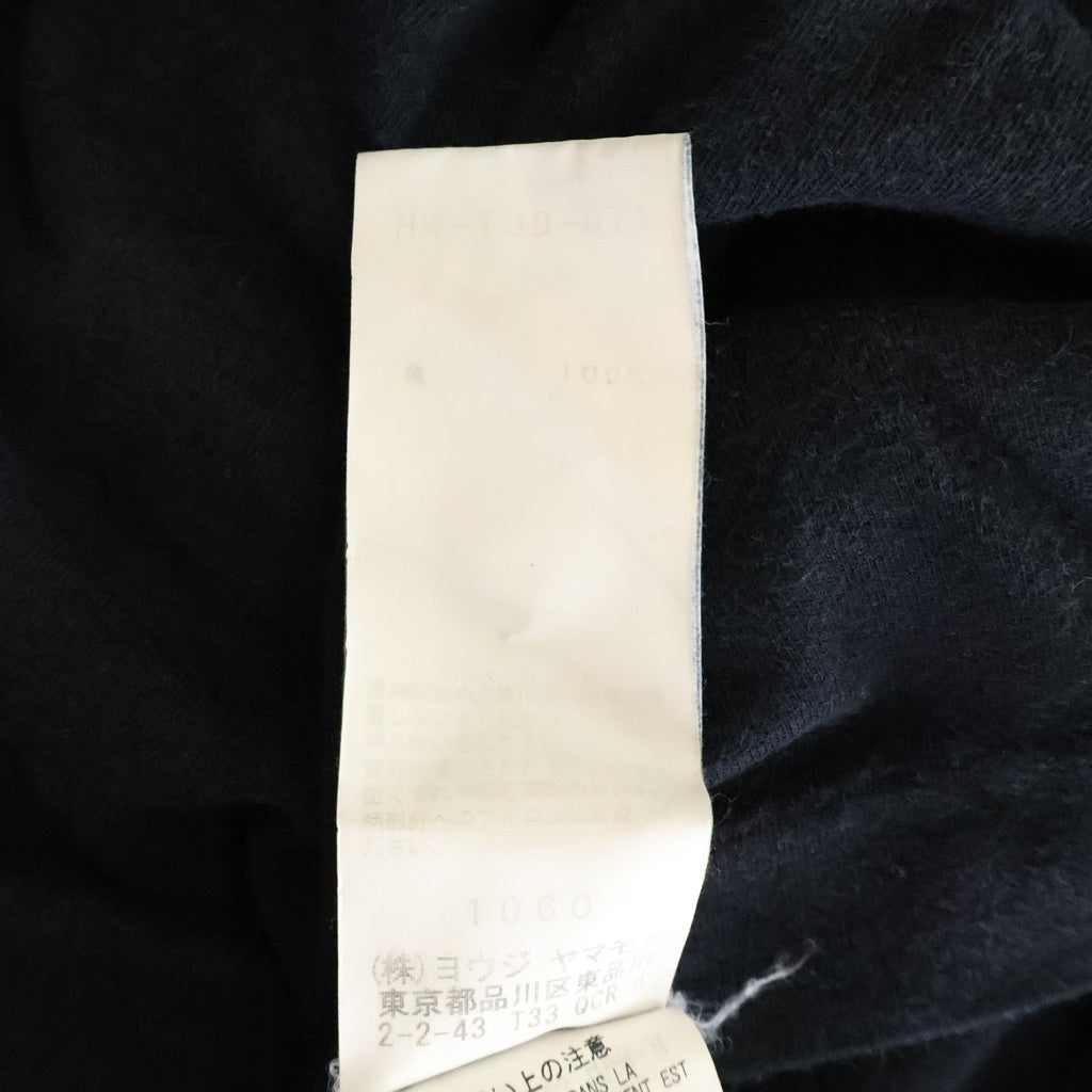 Yohji Yamamoto POUR HOMME(ヨウジヤマモト プールオム) サイドプリント 長袖シャツ カットソー ブラック HW-T09-071