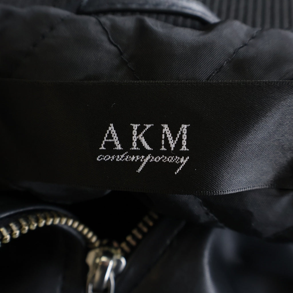 AKM(エーケーエム) ■ジップアップ レザージャケット ブラック