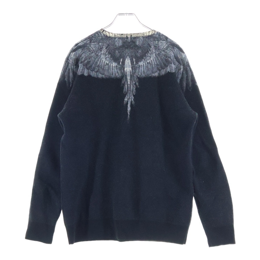 MARCELO BURLON(マルセロバーロン) 長袖ニット ブラック×ホワイト CMHA009F17520091