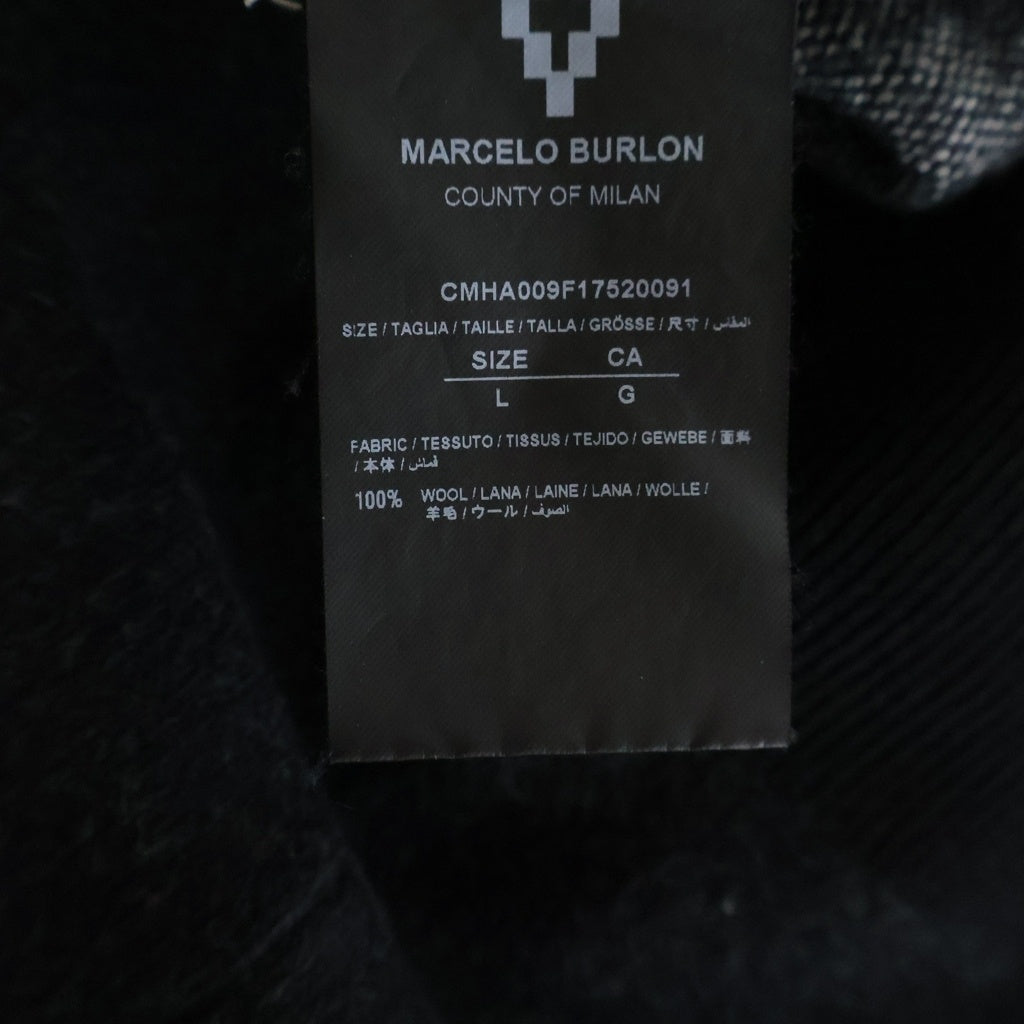 MARCELO BURLON(マルセロバーロン) 長袖ニット ブラック×ホワイト CMHA009F17520091