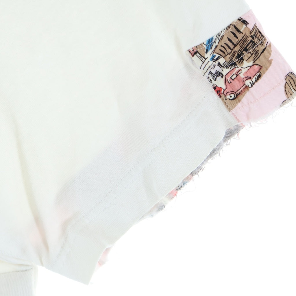Sacai(サカイ) 21SS Archive Print Mix TEE ジップ装飾 クルーネック 半袖Tシャツカットソー ホワイト 21-02478M