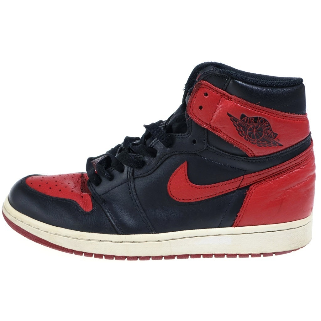 NIKE(ナイキ) 【観賞用 2016年製】AIR JORDAN1 RETRO HIGH OG BRED BANNED 555088-001 エアジョーダン1 レトロ ブレッド バンド ハイカットスニーカー ブラック/レッド US9.5/27.5cm