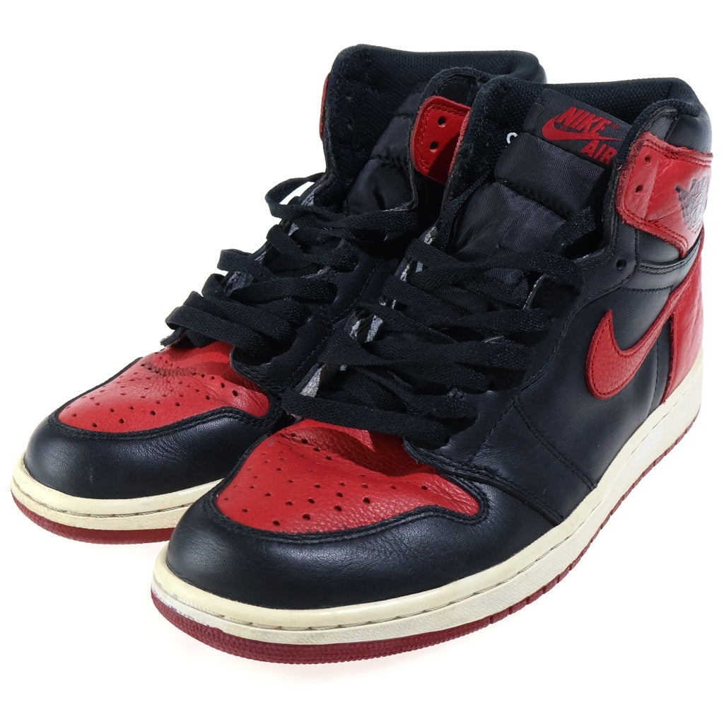 NIKE(ナイキ) 【観賞用 2016年製】AIR JORDAN1 RETRO HIGH OG BRED BANNED 555088-001 エアジョーダン1 レトロ ブレッド バンド ハイカットスニーカー ブラック/レッド US9.5/27.5cm