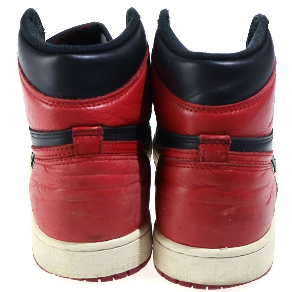 NIKE(ナイキ) 【観賞用 2016年製】AIR JORDAN1 RETRO HIGH OG BRED BANNED 555088-001 エアジョーダン1 レトロ ブレッド バンド ハイカットスニーカー ブラック/レッド US9.5/27.5cm