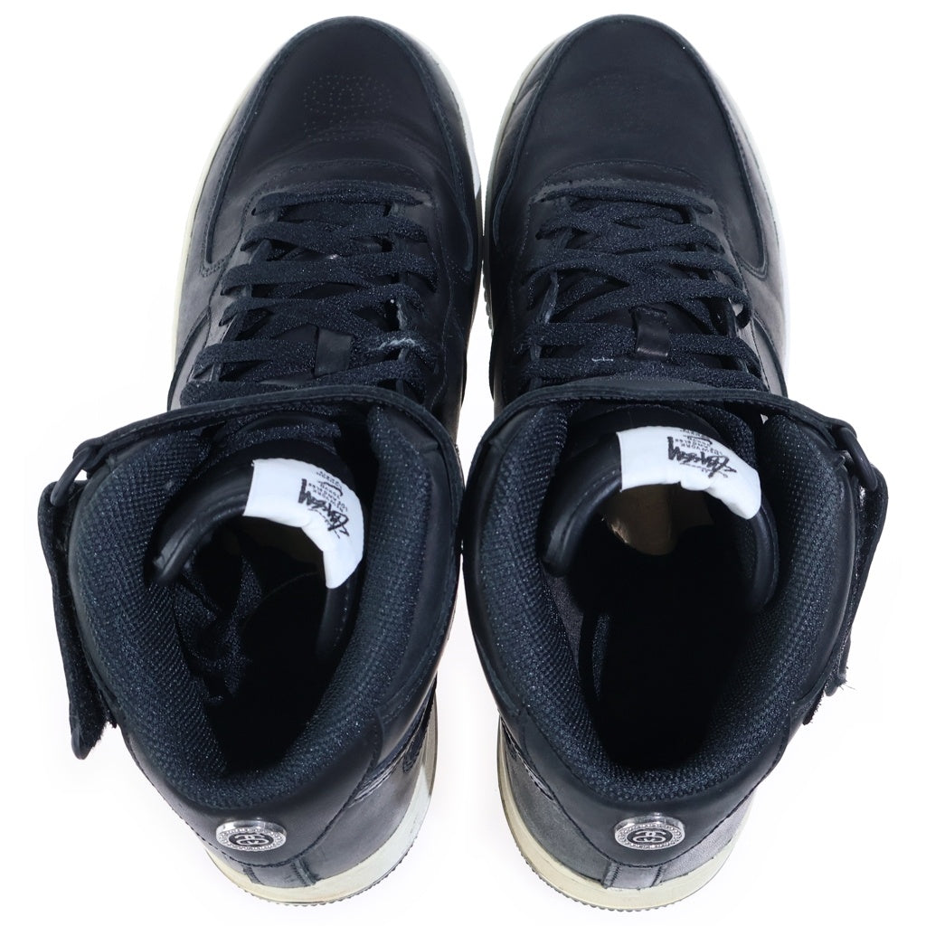 NIKE(ナイキ) ×STUSSY AIR FORCE 1 MID BLACK SNAKESKIN DJ7840-001 ステューシー エアフォースワン ミッドカットスニーカー ブラック US10/28cm