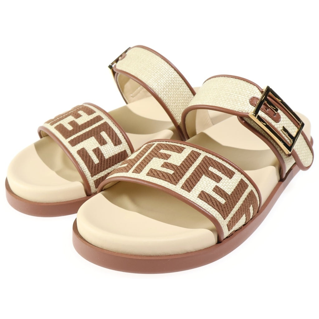 FENDI(フェンディ) フェンディフィール フラット サンダル ベージュ/ブラウン 8X8710 レディース