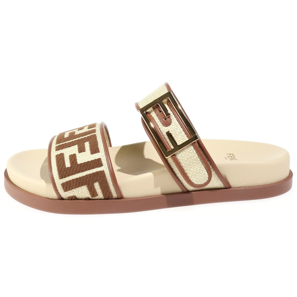 FENDI(フェンディ) フェンディフィール フラット サンダル ベージュ/ブラウン 8X8710 レディース