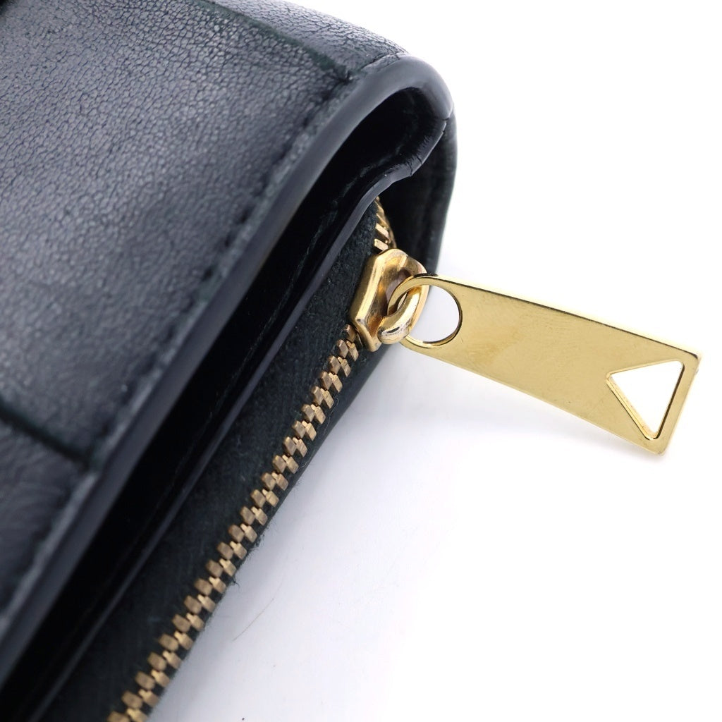 BOTTEGA VENETA(ボッテガヴェネタ) イントレチャート 二つ折り財布 コンパクトウォレット ブラック レディース
