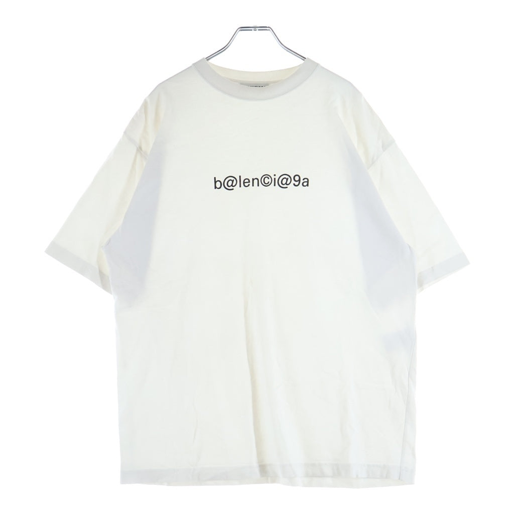 BALENCIAGA(バレンシアガ) ロゴプリント クルーネック 半袖Tシャツカットソー ホワイト 620941 レディース