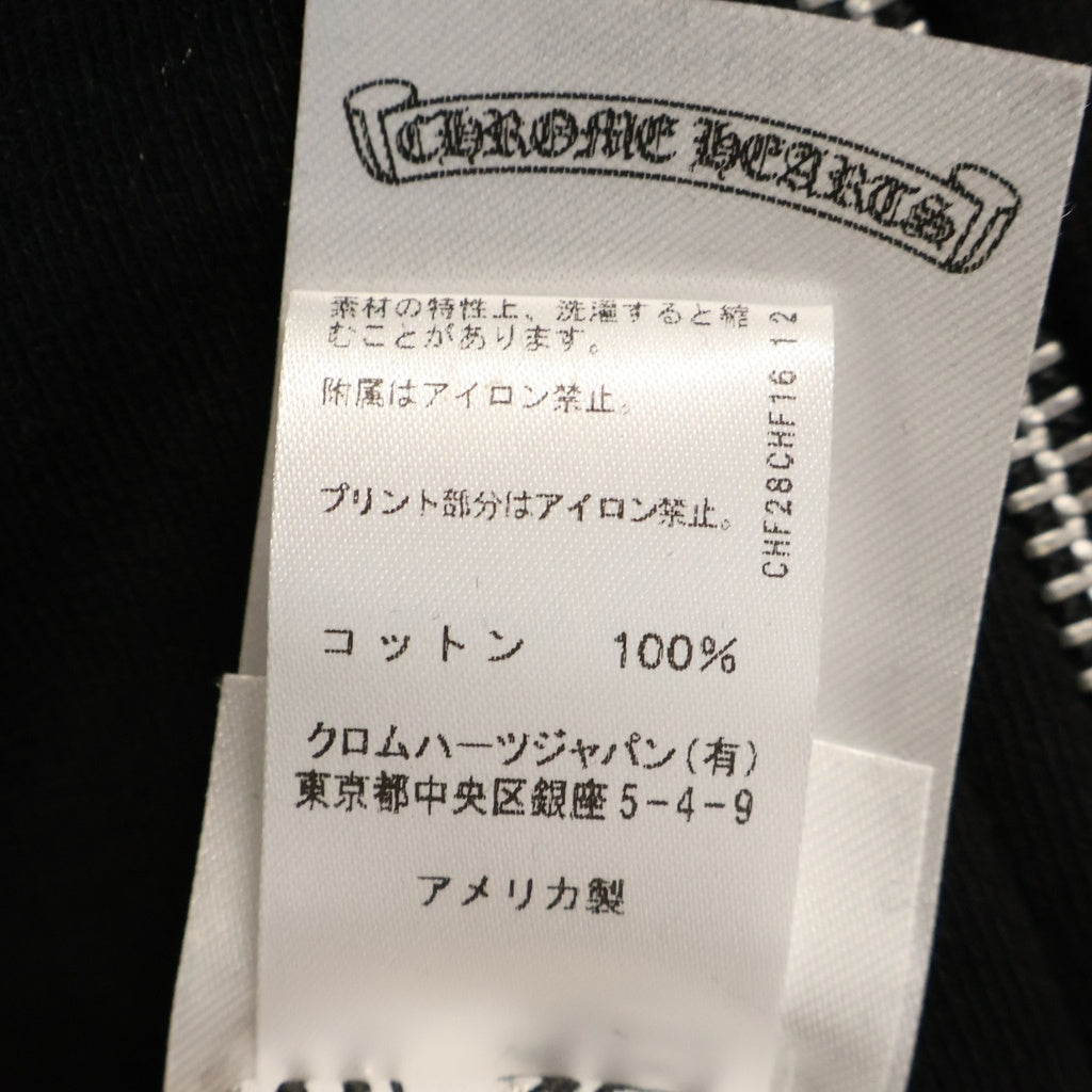 CHROME HEARTS(クロムハーツ) SWTSHRT HD ZIP 袖フローラルバックホースシュー ジップアップ スウェットパーカー ブラック