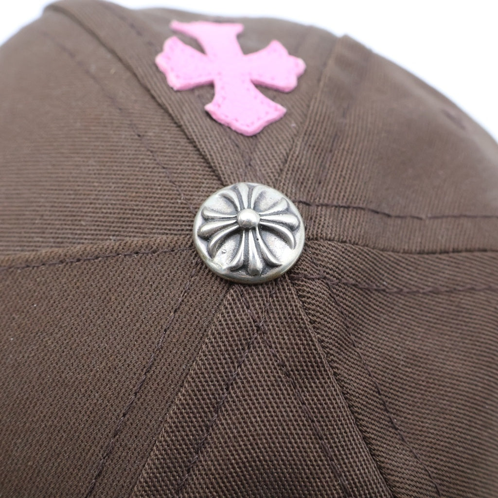 CHROME HEARTS(クロムハーツ) Semetery Cross Patch Trucker Cap セメタリークロスパッチ トラッカーキャップ 帽子 ブラウン/シルバー レディース