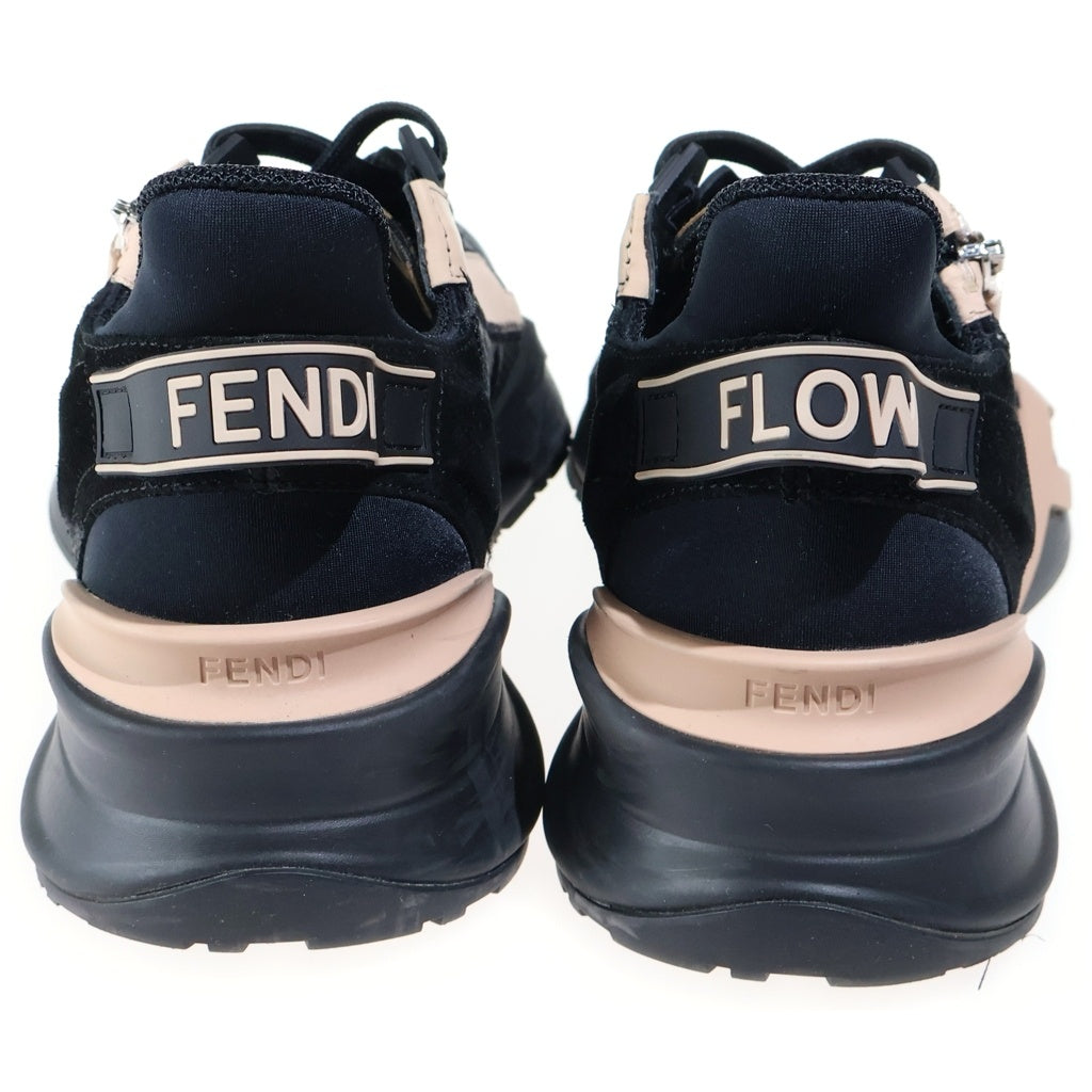 FENDI(フェンディ) FLOW フロー サイドジップ スニーカー スリッポン ローカット ブラック/ピンクベージュ レディース