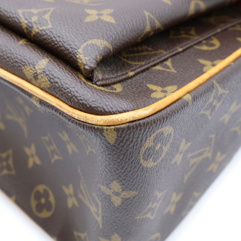 LOUIS VUITTON(ルイヴィトン) モノグラム ミュルティプリシテ ハンドバッグ トートバッグ ブラウン レザー×PVC M51162 ゴールド金具 レディース