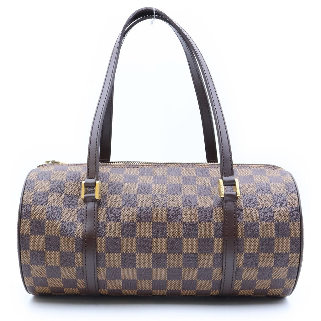 LOUIS VUITTON(ルイヴィトン) ダミエ パピヨン30 ハンドバッグ ボストンバッグ ブラウン レザー×PVC N51303 ゴールド金具 レディース