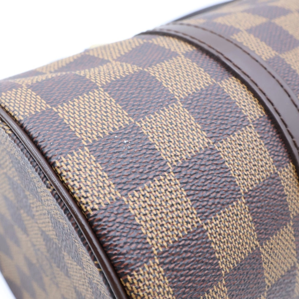 LOUIS VUITTON(ルイヴィトン) ダミエ パピヨン30 ハンドバッグ ボストンバッグ ブラウン レザー×PVC N51303 ゴールド金具 レディース