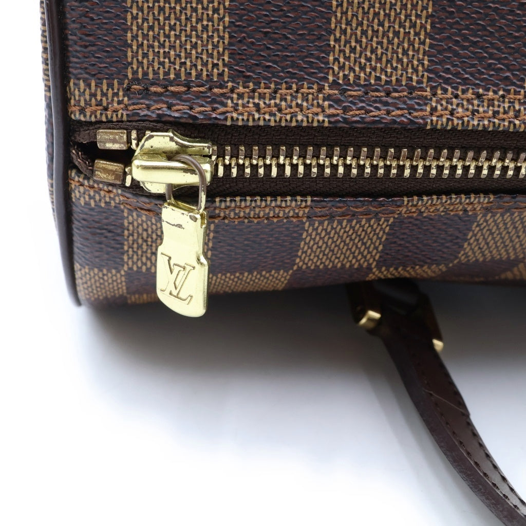 LOUIS VUITTON(ルイヴィトン) ダミエ パピヨン30 ハンドバッグ ボストンバッグ ブラウン レザー×PVC N51303 ゴールド金具 レディース