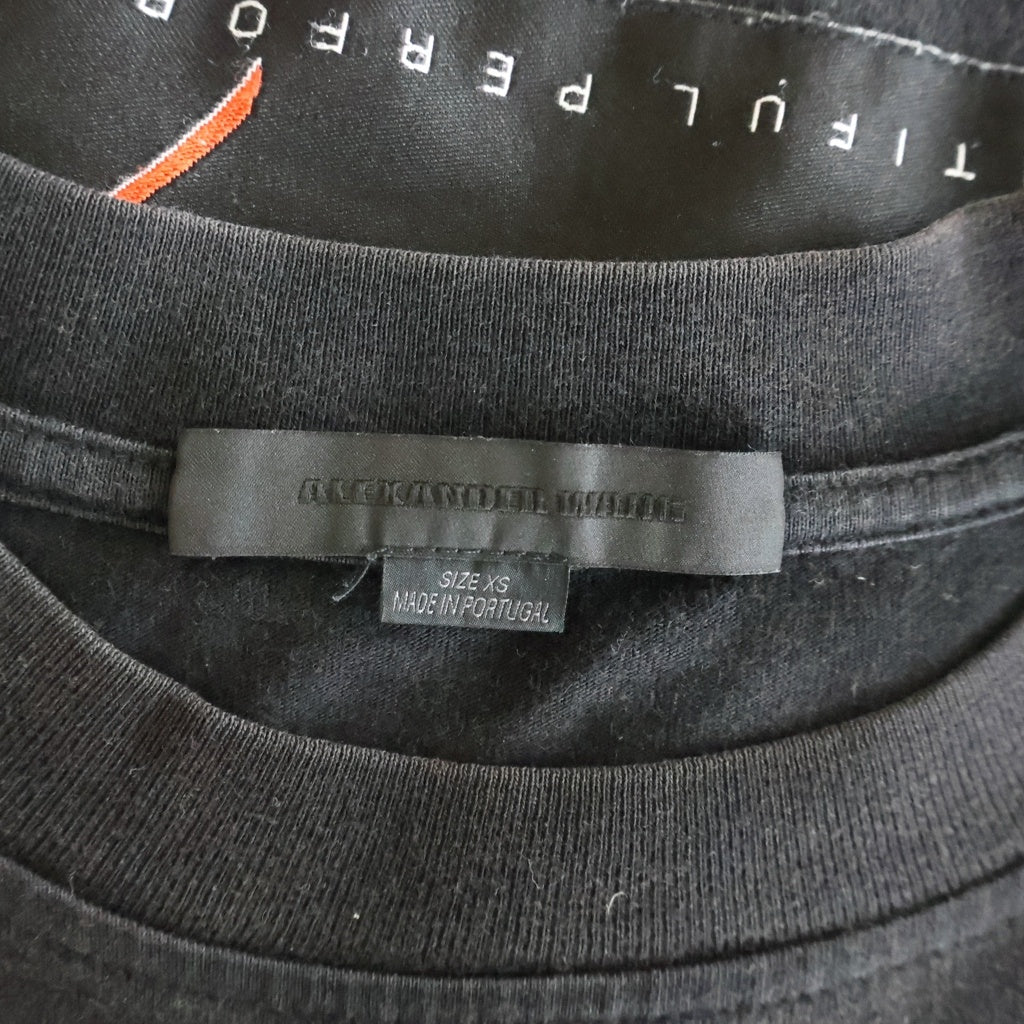 ALEXANDER WANG(アレキサンダーワン) クルーネック 長袖プリントTシャツ ロングTシャツ ブラック CA00985