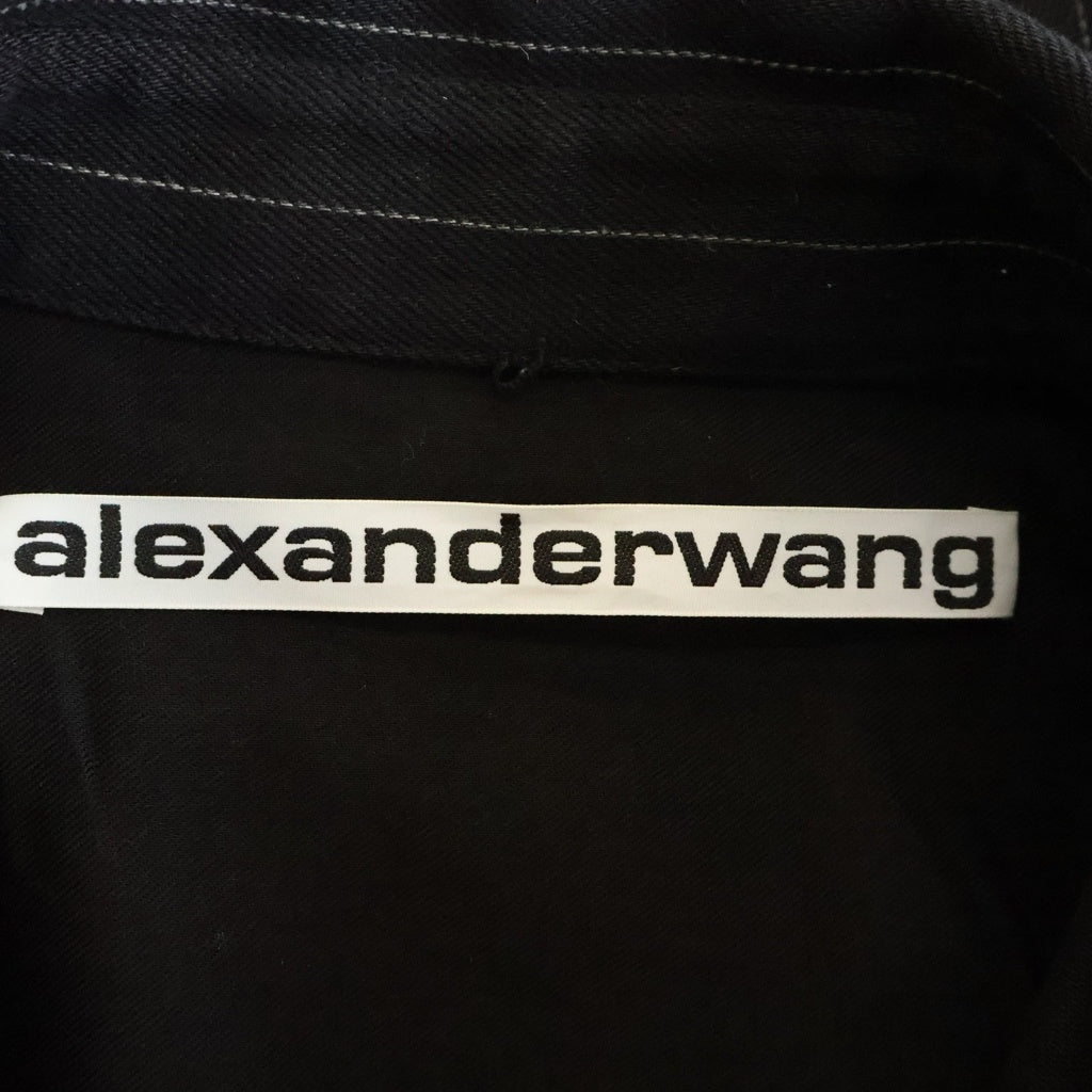 ALEXANDER WANG(アレキサンダーワン) フロントポケットストライプ柄 デニム長袖ジャケット ブラック