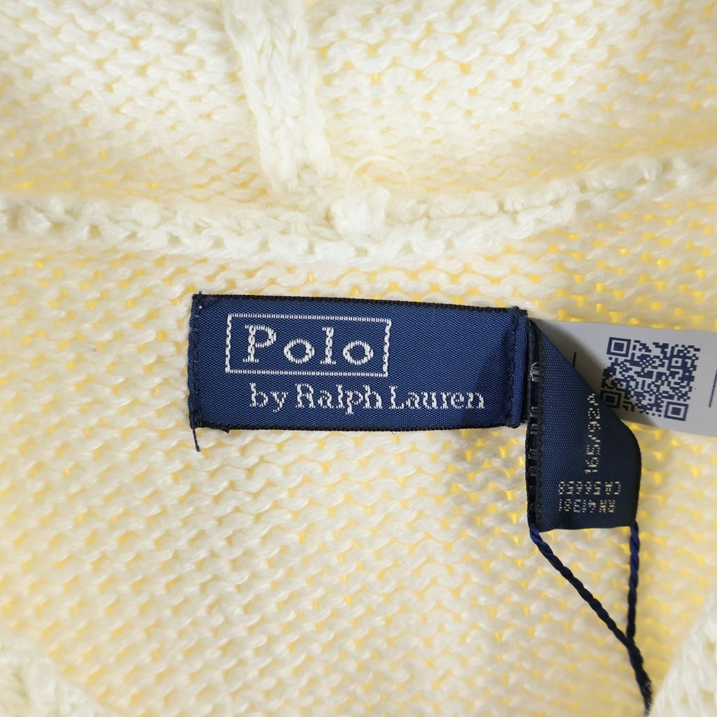 POLO RALPH LAUREN(ポロラルフローレン) Polo ベア フーデッド セーター ニットパーカー フーディー コットン リネン アイボリー WMPOSWENC021303 レディース